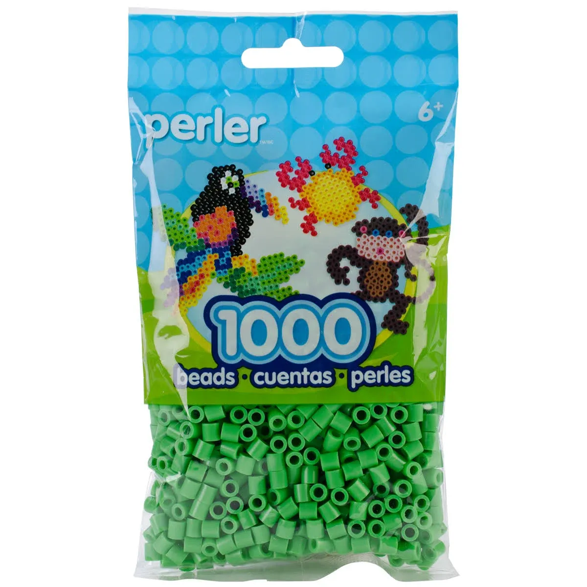 Perler Beads, 2.5 mm, Bright Green - 1000 pieces