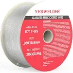 YesWelder Flux Core Gasless MIG Wire, Mild Steel E71TGS .030-Diameter, 2-Pound