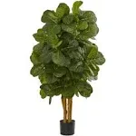 Nearly Natural 4 ft. Fiddle Leaf Fig Artificial Tree Green