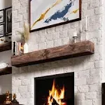 Fireplace Mantel 72 Inches - Rustic Floating Shelves Handcrafted Solid with Invisible Heavy Duty Metal Bracket - Floating Fireplace Mantle - Faux Fireplace Mantel for Over Fireplace - Taupe