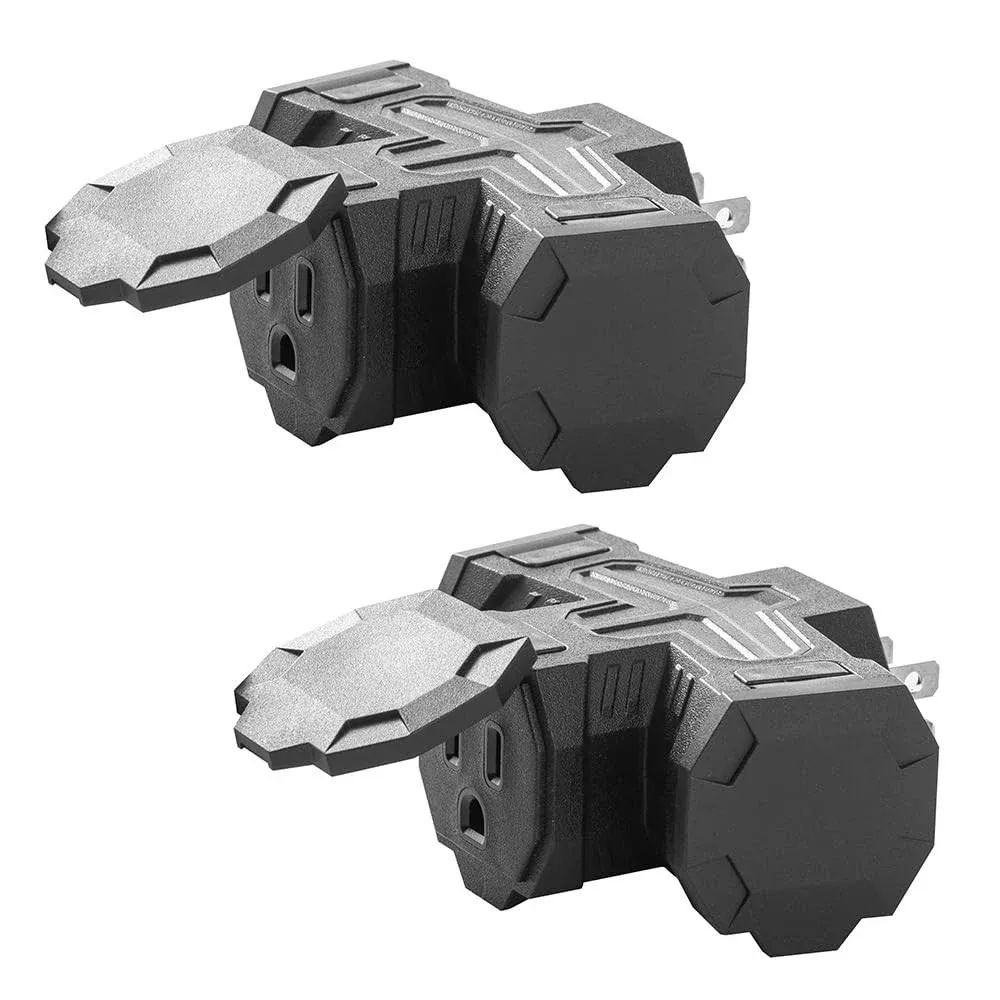 QITIM 2 Pack Outdoor Plug Outlet Splitter