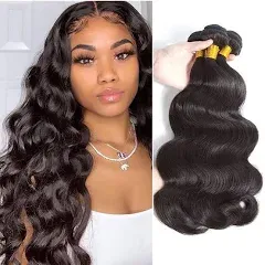 Human Hair Bundles 16 18 20 Inch Body Wave Bundles Human Hair 12A 100% Unprocessed Brazilian Virgin Human Hair 3 Bundles Human Hair Body Wave Human Hair Bundles Natural Color Human Hair Extensions