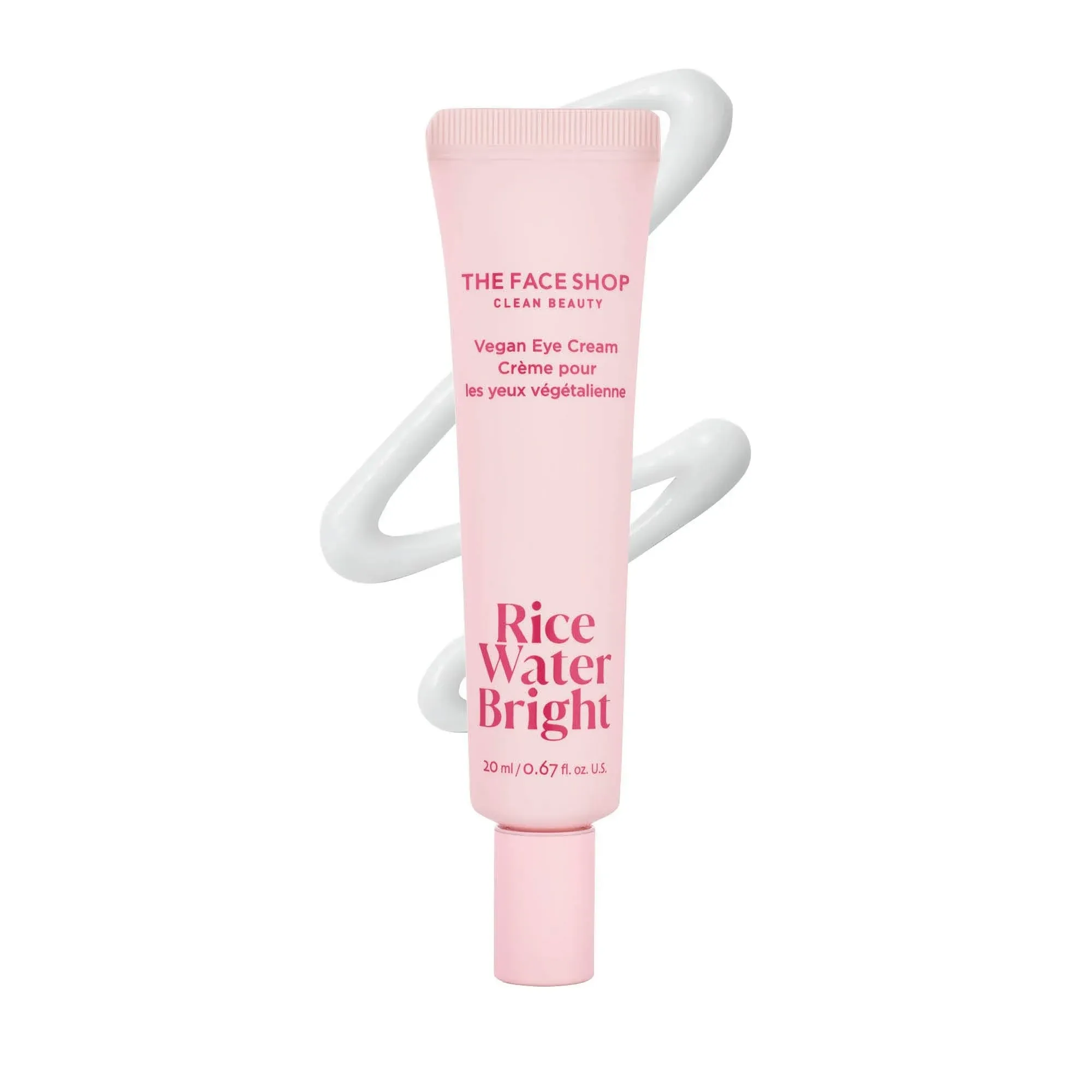 The Face Shop Rice Water Bright Vegan Eye Cream - Eye Cream for Dark Circles - Dark Circles Under Eye Treatment - Under Eye Brightener - Hydrating - Niacinamide - Hyaluronic Acid - Korean Skin Care