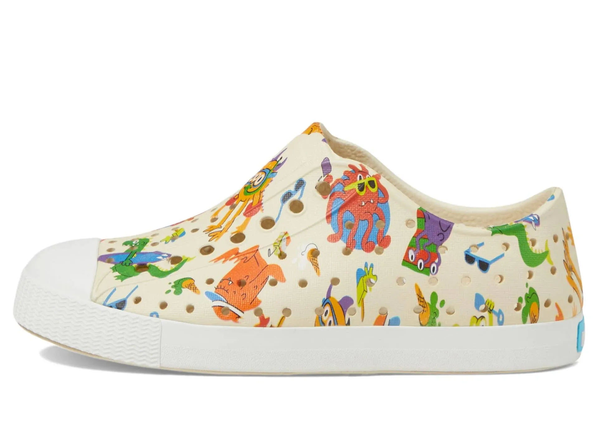 Native Shoes Jefferson Print Child Shoes in Bone White/Shell White/Sea Monsters