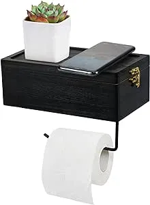 ADHOM Rustic Toilet Paper Holder with Shelf