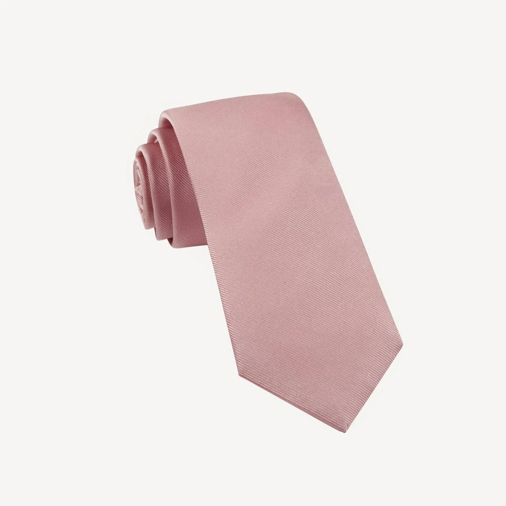 The Tie Bar 100% Woven Silk Grosgrain Solid Baby Pink Skinny Tie