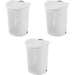 Sterilite Ultra Wheeled Hamper Plastic, White, Set of 3, Size: 20 1/8 Large x 15 3/8 W x 26 3/4 H