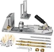 Pocket Hole Jig Kit, Professional and Upgraded All-Metal Pocket Screw Jig.