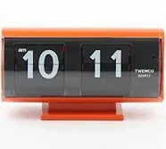 twemco Homeloo Retro Modern German Quartz Desk Flip Clock Qt30t (Black)