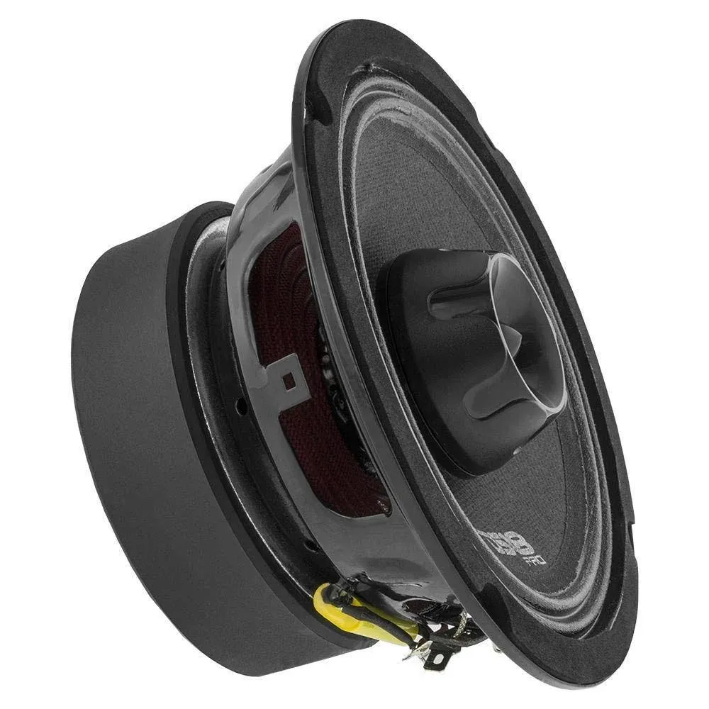 DS18 PRO-ZT6 6.5-Inch 2 Way Pro Audio Midrange Speakers with Built-in Bullet Tweeter 4-Ohms 450W Max 225W RMS Water Resistant - Red Metal Mesh Grill Included (1 Speaker)