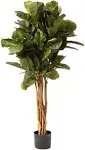 Nearly Natural 48-in Green Indoor Fiddle Leaf Artificial Tree