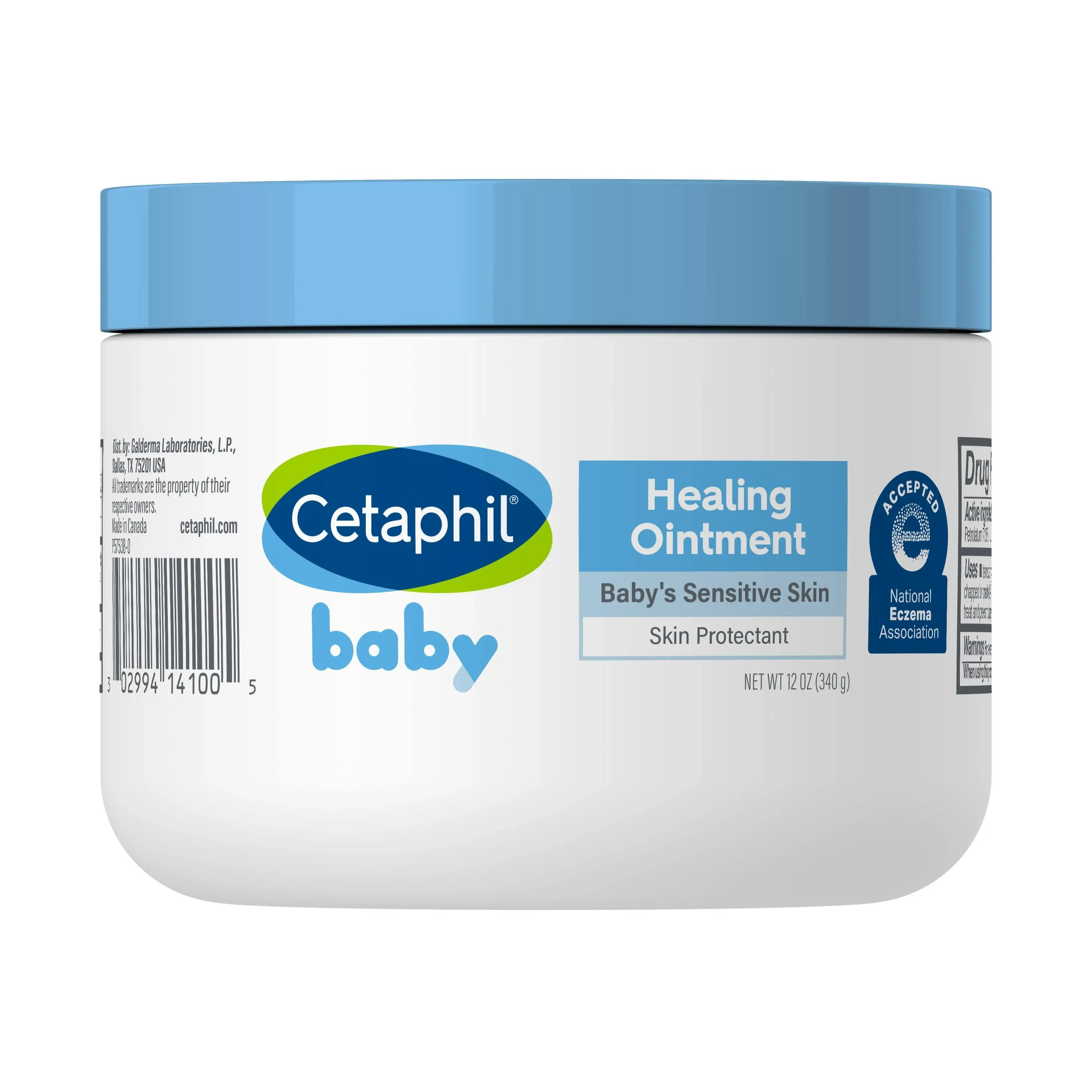 Cetaphil Baby Healing Ointment, Diaper Rash Ointment Soothes and Protects Baby's Irritated Skin, Skin Protectant For Dry Skin, 12oz