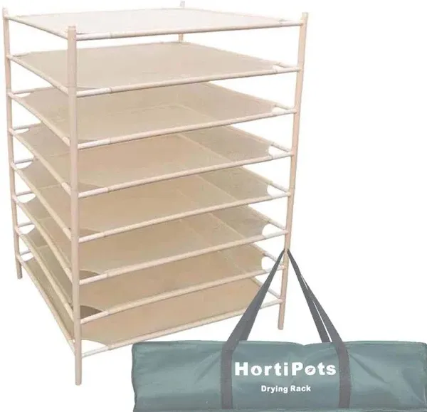 HORTIPOTS Herb Drying Rack 8 Layer Drying Net Dryer Stand Square 28 x 28 Inch to Dry Laundry Clothes or Cure Plants Like Herb Fruit Flowers