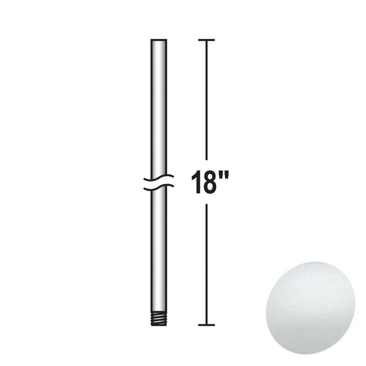 Minka-Aire 18 Inch Ceiling Fan Downrod - White - DR518-44