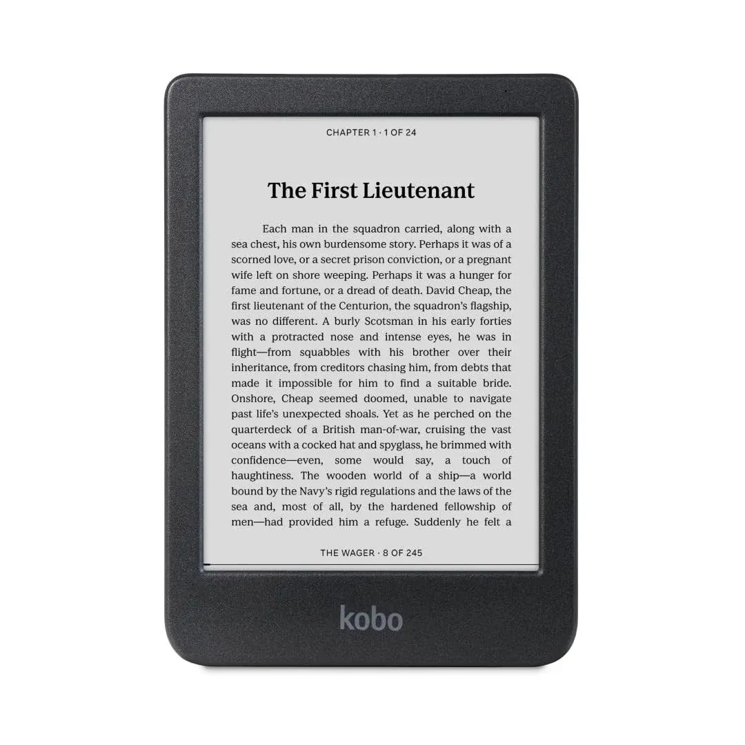 Kobo Clara BW | Liseuse | Écran tactile antireflet de 6 po avec ComfortLight PRO | Option de mode sombre | Livres audio | Imperméable | 16 Go de stockage | Noir