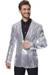 Suitmeister Men's Sequins Silver - Blazer, Large