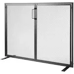 VEVOR Fireplace Screen 1 Panel with Door Sturdy Iron Mesh Fireplace Screen Moder BLMHSJY3545I44JO4V0