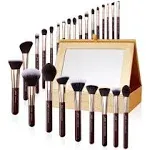 Jessup Makeup Brushes Set Professional Makeup Brush Eyeshadow Blending Powder Foundation Blusher Concealer 25pcs with Cosmetics Storage Box, Zinfandel