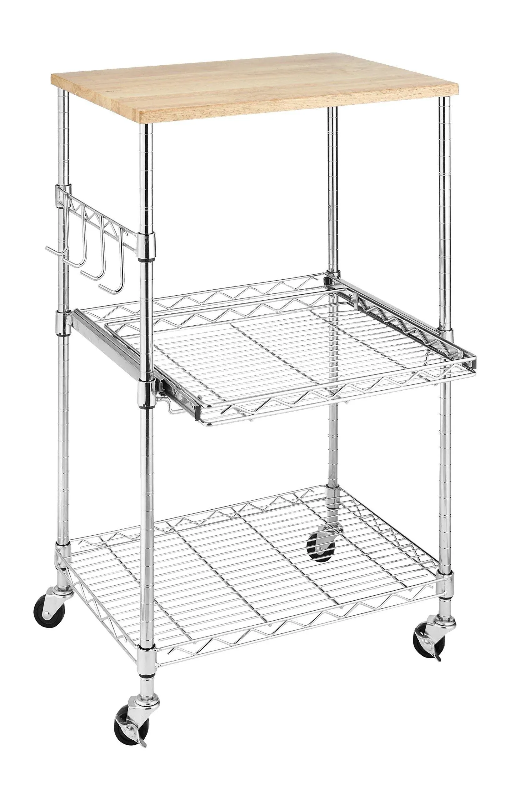 Whitmor Supreme Microwave Cart, Chrome