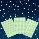 Aooyaoo Glow in The Dark Stars Wall Stickers Glowing Stars for Ceiling and Wall Decals 3D Glowing Stars Excluding The Moon,Perfect for Kids