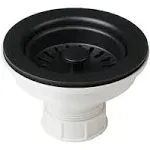 Sink Strainer Removable with Open/Close Stopper Black 4-1/2 x 2-5/8 Inch