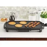 Mainstays Dishwasher-Safe 20" Black Griddle with Adjustable Temperature Control