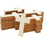 100 Pcs Blank Wood Cutouts Unfinished Cross Shaped Pieces for DIY Crafts