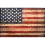 Empire Art Direct American Flag Digital Print on Solid Wood Wall Art, 30&#034; x 4...