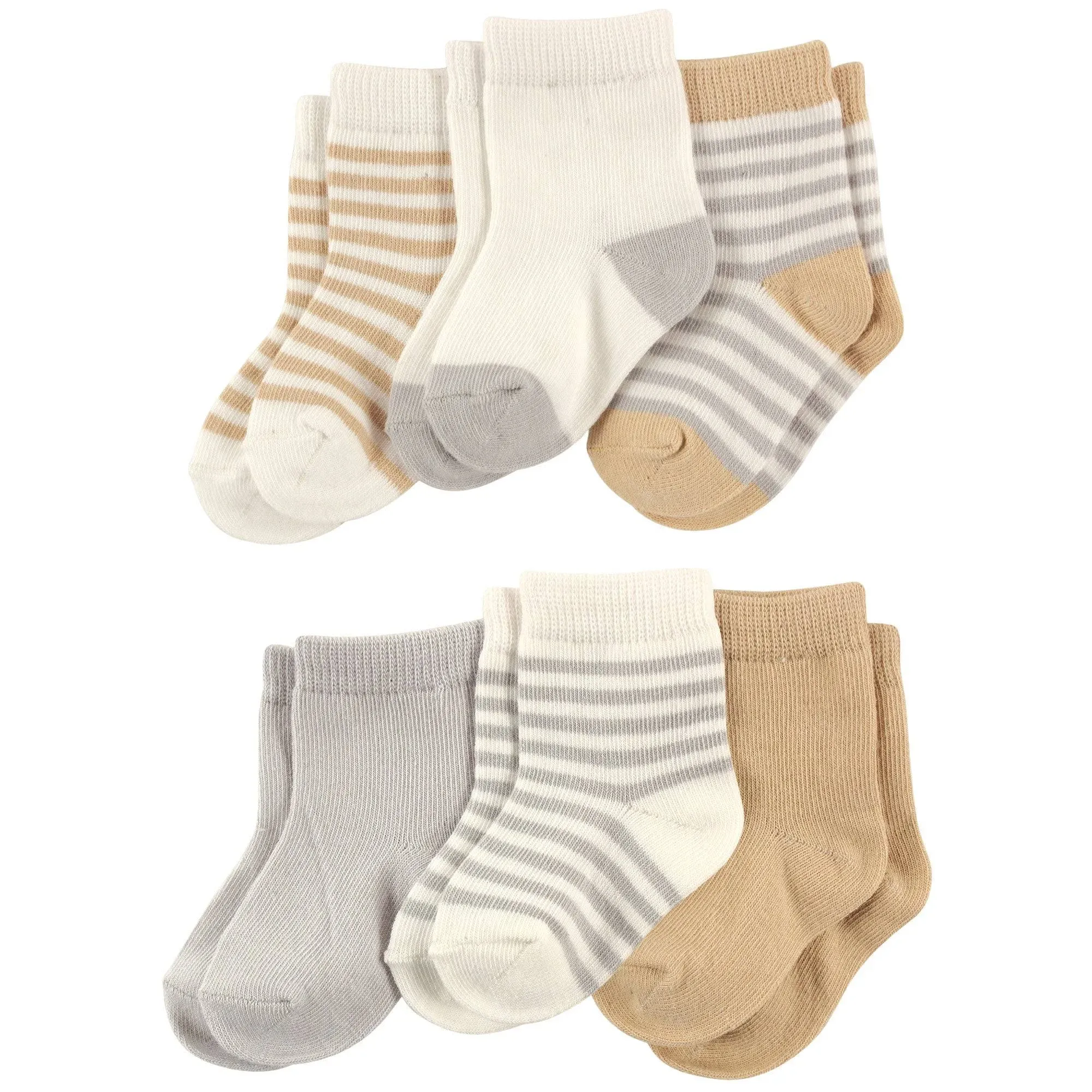 Touched by Nature Organic Cotton Socks 6-Pack Neutral 12-24 Months