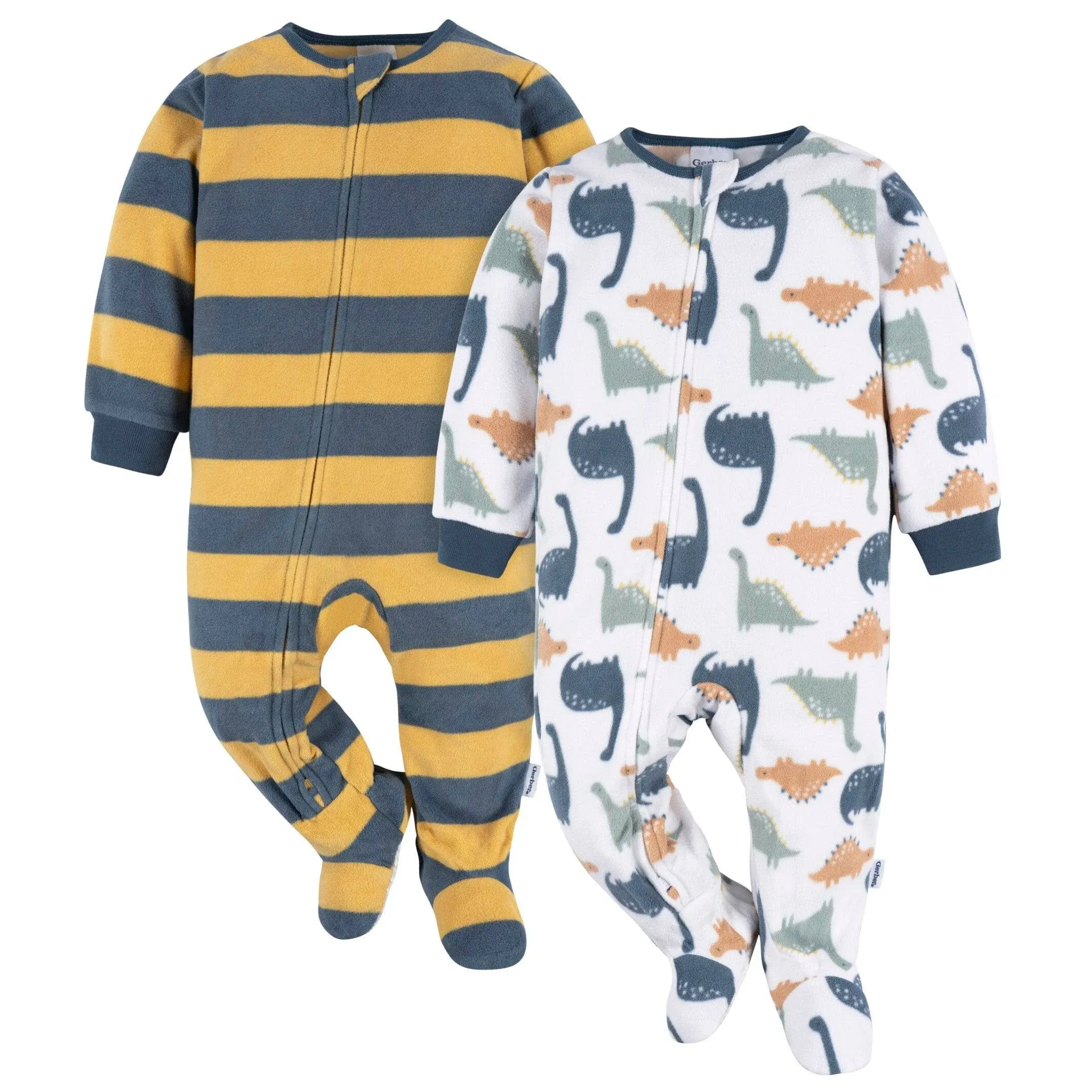 Gerber Baby and Toddler Neutral Microfleece Blanket Sleeper Pajamas 2-Pack