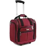 Pacific Coast Signature Underseat 15.5" Rolling Tote Carry-On, Crimson