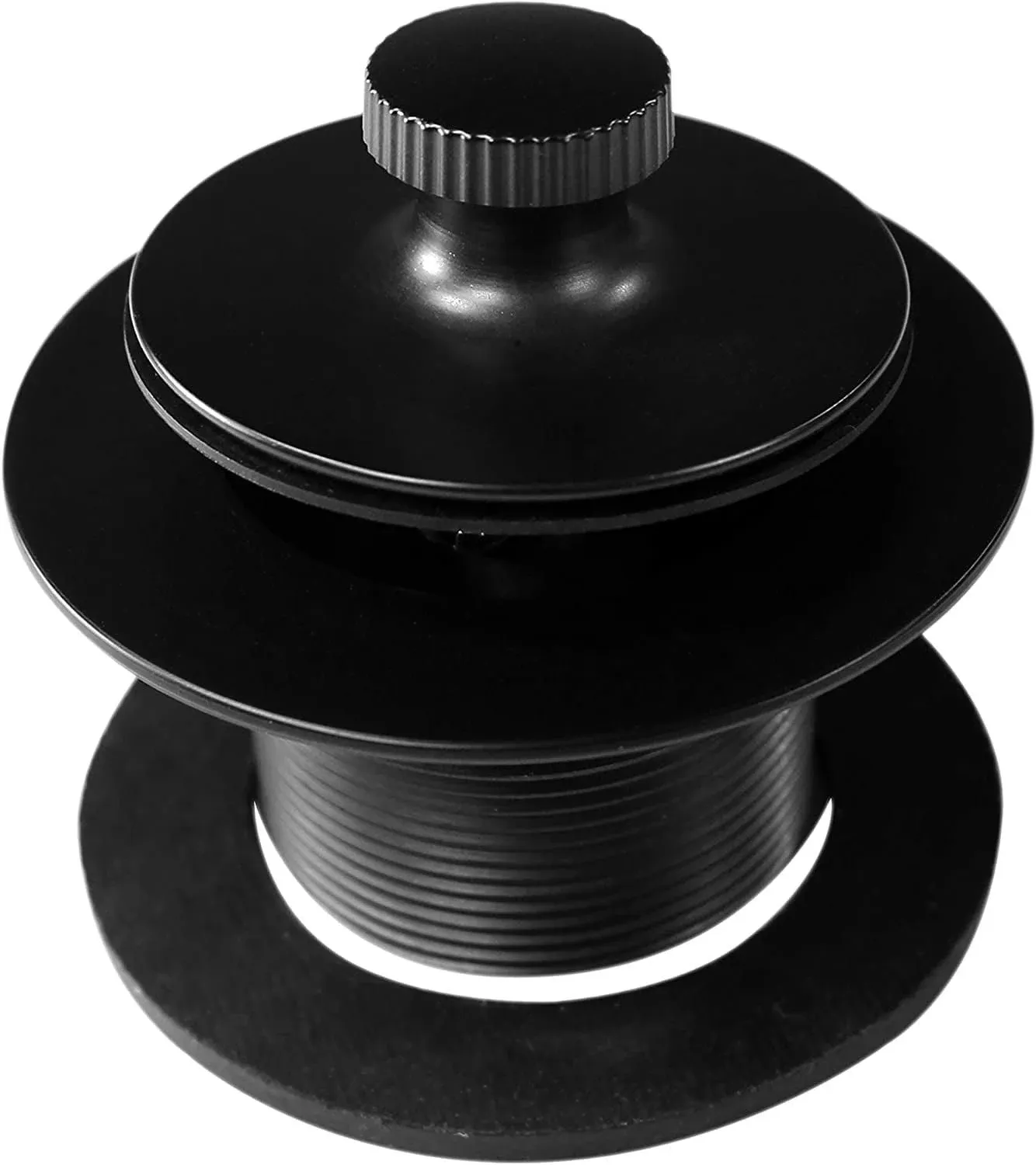 Westbrass Twist & Close 1-3/8" NPSM Fine Thread Bath Drain, Matte Black, D331-F-62