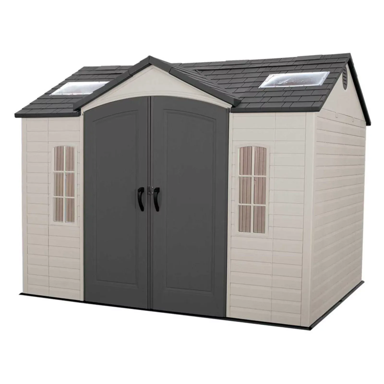 Lifetime Lockable Polyethylene Outdoor Storage Shed, 10' x 8', Tan & Brown (60005)