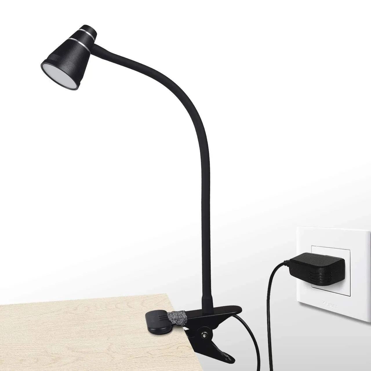 CeSunlight LED Clip Desk Lamp, Headboard Light with Strong Clamp, Bed Reading Light with 3000k-6500k Adjustable Color