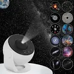 VanSmaGo Galaxy Projector, 12 in 1 Planetarium Star Projector Realistic Starry Sky Night Light with Solar System Constellation Moon for Kids Adults B