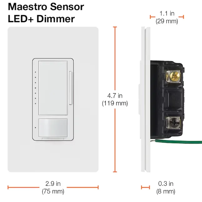 Lutron Maestro Multi-location 1.25-Amp Occupancy Motion Sensor Light Dimmer, White | MSCL-OP153MH-WH