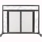 Pleasant Hearth Fireplace Screen Single-Panel Adjustable Back FreeStanding Black