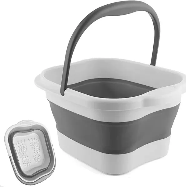 Foot Bath 15L(4 GL) Collapsible Foot Soak Tub with Handle, Foot Spa Bath Massager Foot Soaking for Dry Cracked Feet, Plastic Foot Bucket