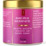 Chebe Hair Growth and Thickening Butter - Ayurvedic Deep Conditioner with Shea, Cocoa, Mango Butter, Fenugreek, and Rosemary for All Hair Types, 8 oz