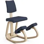 Varier Variable Balans Quickship Best 2022 Kneeling Chair by PhilZen, Quickship Revive Blue - Natural Wood