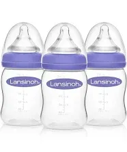 Lansinoh Baby Bottles - 5oz - 3 Count with Slow Flow Nipples (Size 2S)