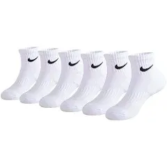 Nike Little Kids' 6-Pk. Ankle Socks - White - Size 4-5