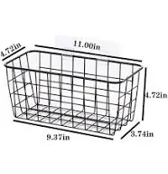 LeleCAT Hanging Kitchen Baskets for Storage Adhesive Sturdy Small Wire Storage Baskets with Kitchen Food Pantry Bathroom Shelf Storage No Drilling