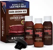 Blend It On Leather Max Grey Mix Vinyl and Leather Repair Kit - Restorer of Your Furniture, Jacket, Sofa, Boat or Car Seat, Easy Instructions to Match