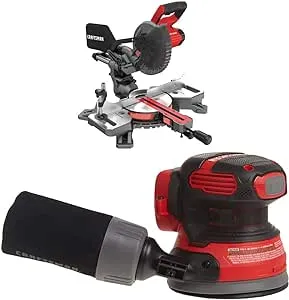 CRAFTSMAN V20 7-1/4-Inch Sliding Miter Saw Kit with Random Orbit Sander, Cordless (CMCS714M1 & CMCW220B)