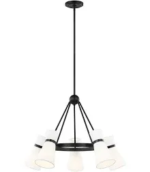 Generation Lighting 5-Light Clark Chandelier Brushed Nickel 3190505-962, Modern Ceiling Light Fixture for Room Decor, Chandelier for Dining Room or Living Room Uses Standard or LED Light Bulbs