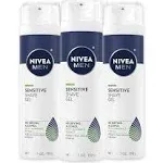 Nivea Men Sensitive Shave Gel with Vitamin E Soothing Chamomile and Witch Hazel Extracts 3 Pack of 7 oz Cans