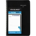 At-a-glance DayMinder 2025 Daily Appointment Book Planner Black Small 5 x 8 -