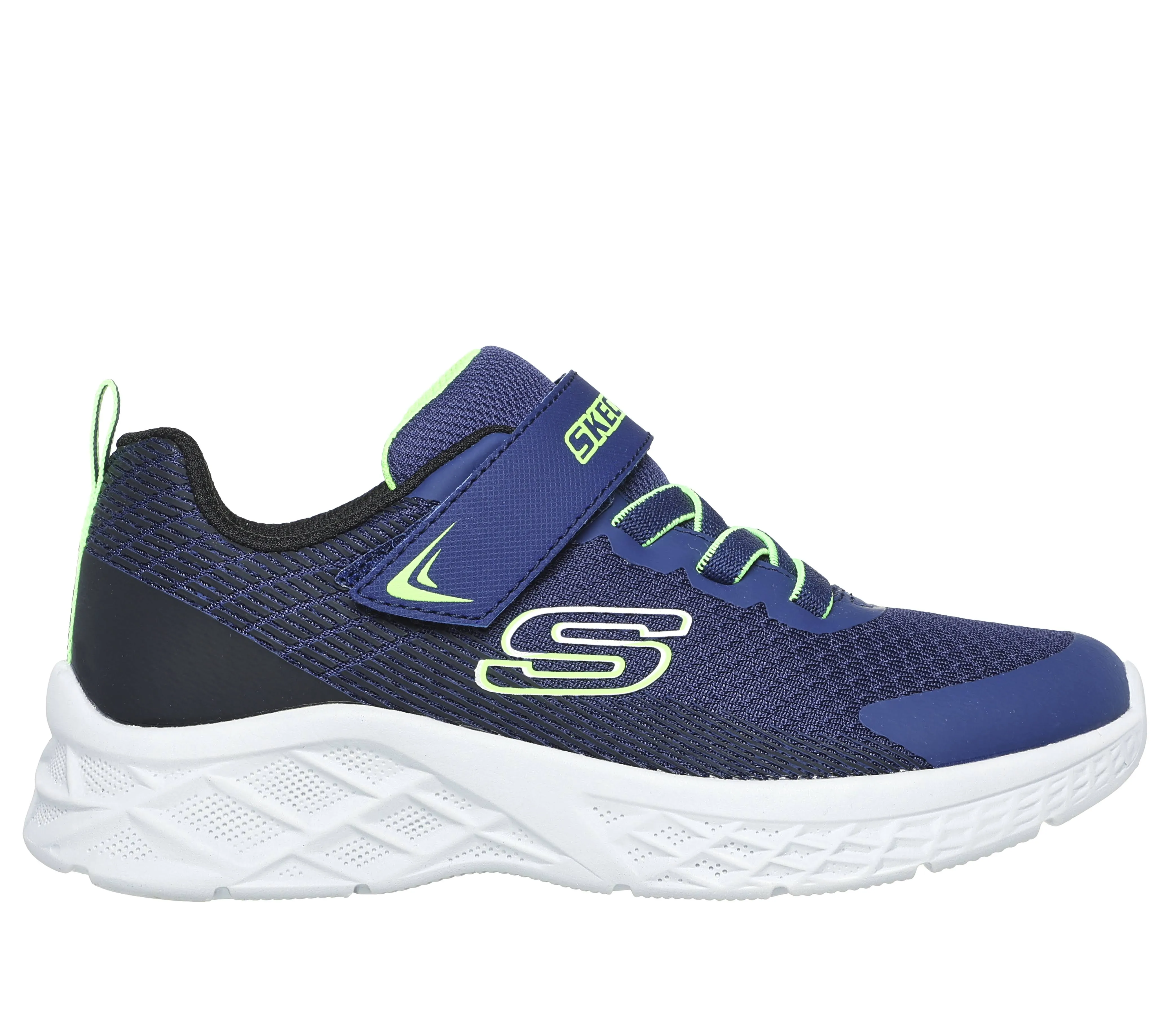 Skechers Kids Boy's Microspec Ii-zovrix Sneaker, Navy Blue/Lime, 13 Little Kid