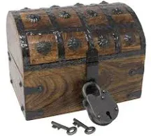 Nautical Cove Pirate Treasure Chest with Iron Lock and Skeleton Key - X-Large, Size: XL, Brown